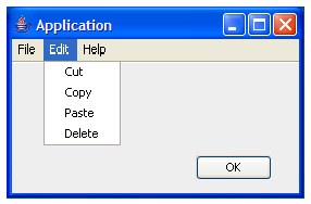 Внешний вид запущенного приложения с платформо-ориентированным пользовательским интерфейсом в операционной системе Windows® XP