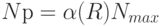 Nр = \alpha (R)N_{max}