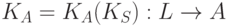 K_{A}=K_{A}(K_{S}): L to A