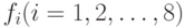 f_i (i = 1,2, \ldots,8)