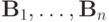 \mathbf{B}_1, \ldots , \mathbf{B}_n