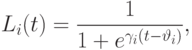 L_i(t)=\frac{1}{1+e^{\gamma_i (t-\vartheta_i)}},