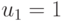 u_1=1