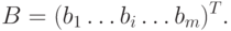 B = (b_1\dots b_i \dots b_m)^T.