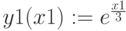 y1(x1):=e^{\frac{x1}{3}}