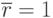 \overline{r} = 1