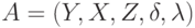 A=(Y,X,Z,\delta,\lambda)