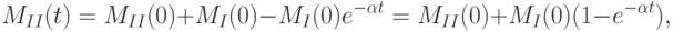 M_{II}(t)=M_{II}(0)+M_I(0)-M_I(0)e^{-\alpha t}=M_{II}(0)+M_I(0)(1-e^{-\alpha t}),