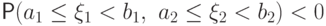 \Prob(a_1\le \xi_1<b_1,\,\, a_2\le \xi_2<b_2)<0