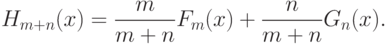 H_{m+n}(x)=\frac{m}{m+n}F_m(x)+\frac{n}{m+n}G_n(x).