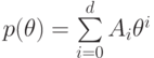 p(\theta )=\sum\limits_{i=0}^d A_i\theta^i