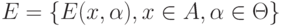 E=\{E(x,\alpha),x\in A,\alpha\in\Theta\}