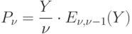 P_{\nu}=\frac{Y}{\nu} \cdot E_{\nu, \nu -1}(Y)