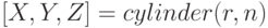 [X, Y, Z] = cylinder(r, n)