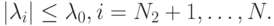 \left|{\lambda_i}\right| \le \lambda_0, i = N_2 + 1, \ldots , N.