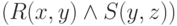 \(\left( {R(x,y) \wedge S(y,z)} \right)\)