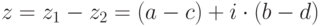 z=z_1-z_2=(a-c)+i\cdot (b-d)