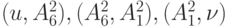 (u, A_6^2),(A_6^2, A_1^2),(A_1^2, \nu)