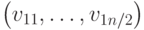 \left(v_{11},\ldots ,v_{1n/2}\right)