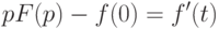 pF(p) - f(0) = f'(t)