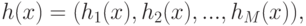 h(x)=(h_1(x),h_2(x),...,h_M(x)),