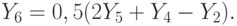 Y_6 = 0,5 (2Y_5 + Y_4 - Y_2).