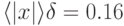 \langle|x|\rangle\delta=0.16