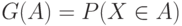 G(A)=P(X\in A)