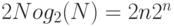 2N \1og_2(N) = 2n2^n