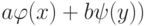 a\varphi (x)+b\psi (y))