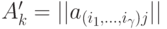 A_k^{\prime}=||a_{(i_1,...,i_{\gamma})j}||