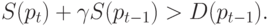 S(p_t)+\gamma S(p_{t-1})>D(p_{t-1}).