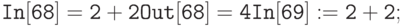 \tt
In[68] = 2 + 2 \\ \\
Out[68]=4 \\ \\
In[69]:= 2+2;