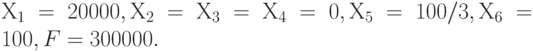 Х_1 = 20000, Х_2 = Х_3 = Х_4 = 0, Х_5 = 100/3, Х_6 = 100, F = 300000.