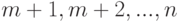 m+1,m+2,...,n