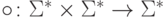 \circ\colon  \Sigma^*\times \Sigma^* \rightarrow \Sigma^*