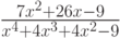 \frac{7x^2+26x-9}{x^4+4x^3+4x^2-9}