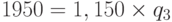 1 950 = 1,150 \times q_3