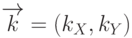 \overrightarrow{k}=(k_X,k_Y)