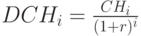 DCH_i=\frac{CH_i}{(1+r)^i}