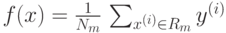 f(x)=\frac 1 {N_m}$ \sum_{x^{(i)} \in R_m}y^{(i)}