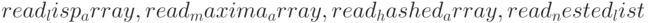 read_lisp_array, read_maxima_array, read_hashed_array, read_nested_list