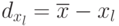 d_{x_l}=\overline{x}-x_{l}