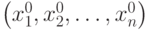 \left( x_1^0, x_2^0, \ldots, x_n^0 \right)