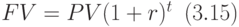 
FV=PV(1+r)^{t}\,\,\, (3.15)
