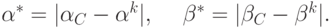 \(
\alpha ^ *   = |\alpha _C  - \alpha ^k |,\;\quad \beta ^ *   = |\beta _C  -
\beta ^k |.
\)\goodbreak