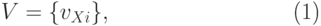 \begin{equation}
V=\{v_{Xi}\},
\end{equation}