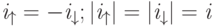 $\mathit{i_{\uparrow}=-i_{\downarrow} ; |i_{\uparrow}| = |i_{\downarrow}| = i}$