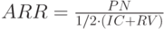 ARR=\frac{PN}{1/2 \cdot (IC+RV)} 