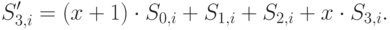 S'_{3,i} = (x+1)\cdot S_{0,i} + S_{1,i} + S_{2,i} + x\cdot S_{3,i}.